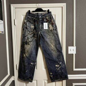Acne Studios Keychain Graphic Baggy Jeans